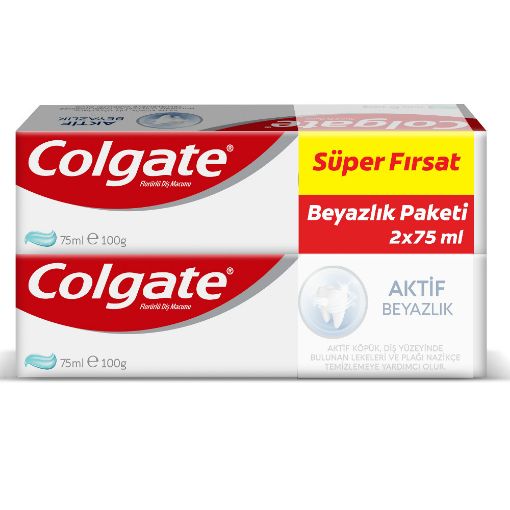 Picture of Colgate Fluoride Toothpaste Active Whitening 2x75ml