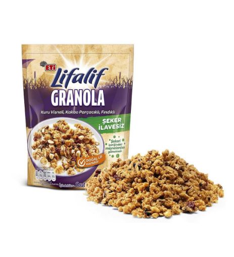 Picture of Eti Lifalif Sugar Free Granola with Dried Cherry, Cocoa Pieces, Hazelnut 200 g