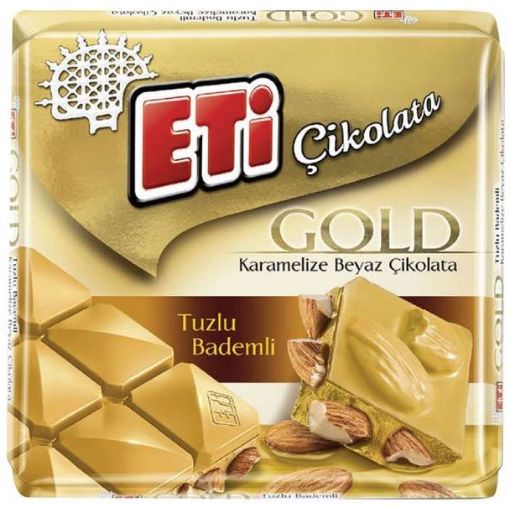 Picture of Eti Gold Caramelized White Chocolate with Salted Almond 60g