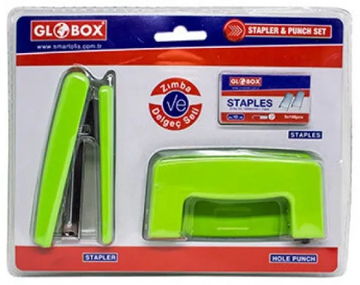 Picture of Globox Stapler and Punch Set Green Color
