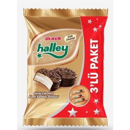 Cmarket Ulker Halley Milk Chocolate Coated Sandwich Biscuit 3 Pack