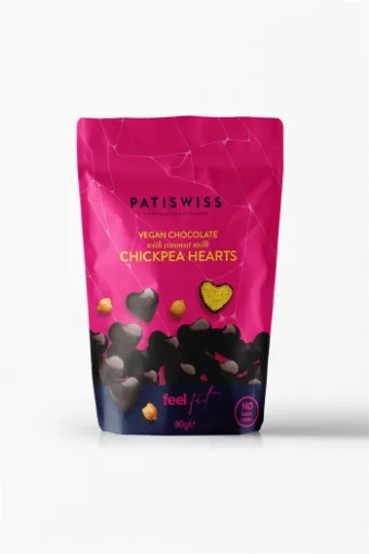 Picture of Patiswiss Vegan Chocolate with Coconut Milk Chickpea Hearts No Sugar 80 g