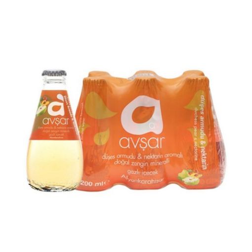 Picture of Avsar Duchess Pear and Nectarine Flavored Natural Rich Mineral Juice 6 x 200 ml