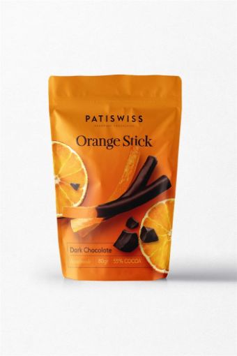 Picture of Patiswiss Orange Stick Coated Dark Chocolate 58% Cocoa 80 g