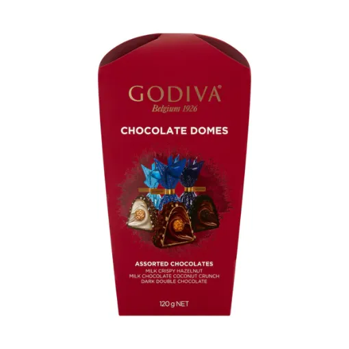 Picture of Godiva Chocolate Domes, Assorted (Double Chocolate, Milk Coconut & Crispy Hazelnut), 120g