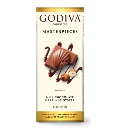 Picture of Godiva Masterpieces Milk Chocolate Hazelnut Oyster 83 G
