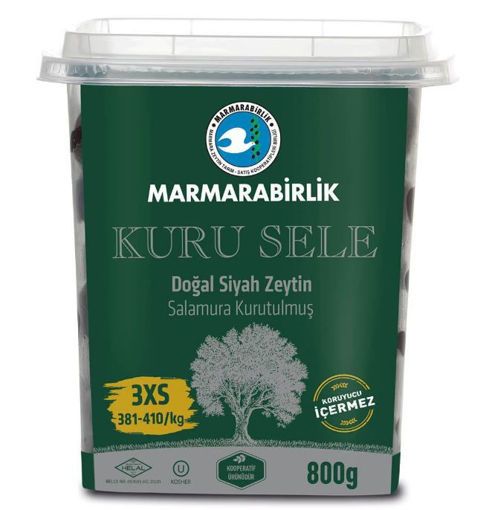 Picture of Marmarabirlik Dry Saddle Natural Black Olives 3XS 800 g