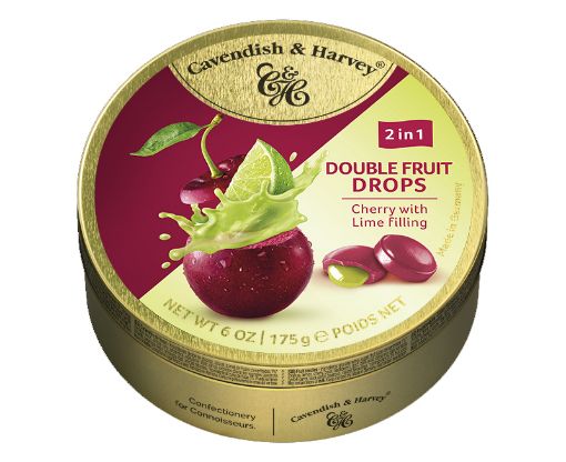 Picture of Cavendish and Harvey Double Fruit Drops Cherry with Lime Filling 175 g