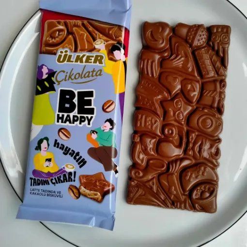 Picture of Ulker Chocolate Be Happy Latte Tastes With Cocoa Biscuit 90 g