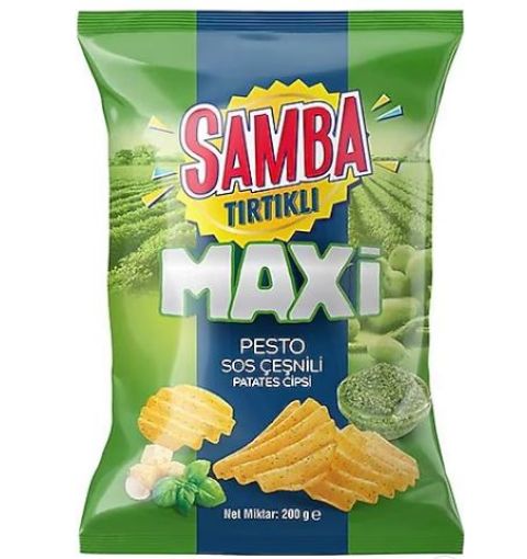 Picture of Samba Serrated Maxi Potato Chips with Pesto Sour Seasoning 200 G