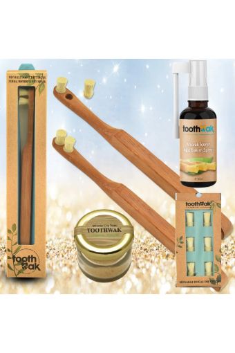 Picture of Toothwak Miswak Toothbrush + Powder + Changeable Heads and Spray Bundle