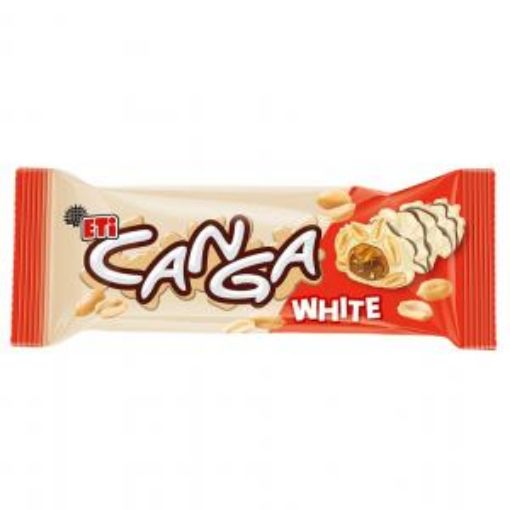 Picture of Eti Canga White Chocolate Coated Peanut Caramel Nougat Bar 45g