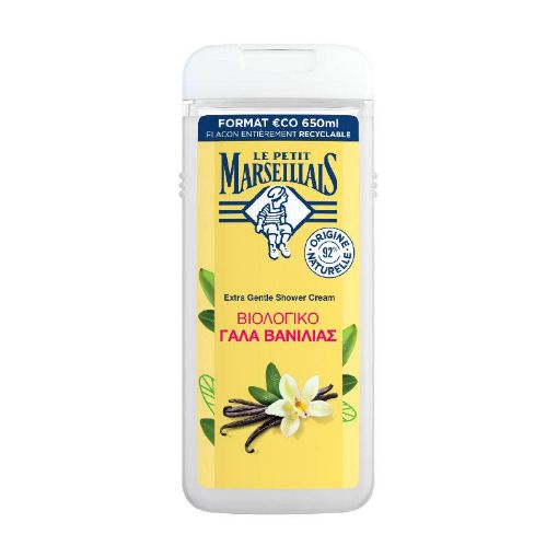 Picture of Le Petit Marseillais Extra Gentle Shower And Bath Cream Organic Vanilla Milk 650 ml