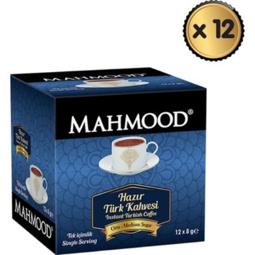 Picture of Mahmood Medium Sugar Instant Turkish Coffee 12 Pieces x 8 gr