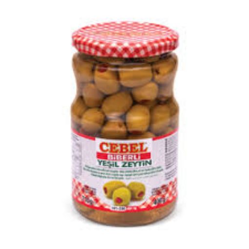 Picture of Cebel Green Olives With Pepper 400g