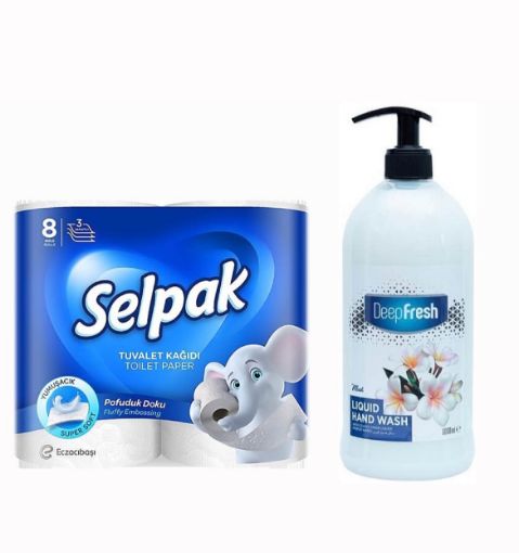 Picture of Selpak Toilet 8 Rolls + Deepfresh Hand Wash 1 L