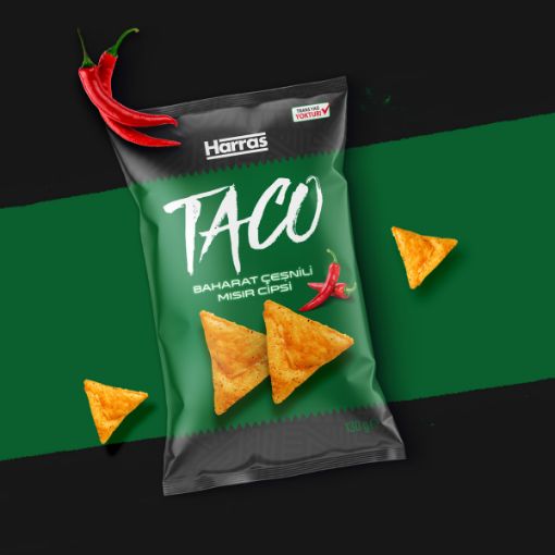 Picture of  Harras Taco Spice Seasoned Corn Chips 130 G