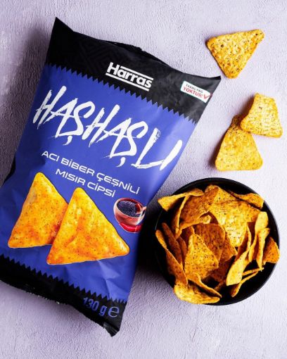 Picture of Harras Hashish Hot Pepper Flavored Corn Chips 130 G