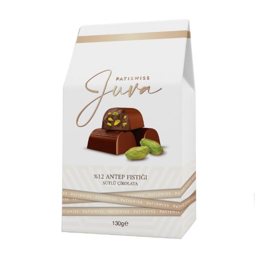 Picture of Patiswiss Pure 12% Pistachio Milk Chocolate 130 G