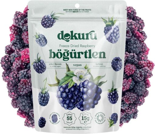 Picture of Dokuru Freeze Dried Blackberry - Freeze Dried Crispy Blackberry Fruit Chips - 20 gr