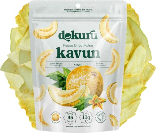 Picture of Dokuru Freeze Dried Melon - Freeze Dried Crispy Melon Fruit Chips - 15 gr