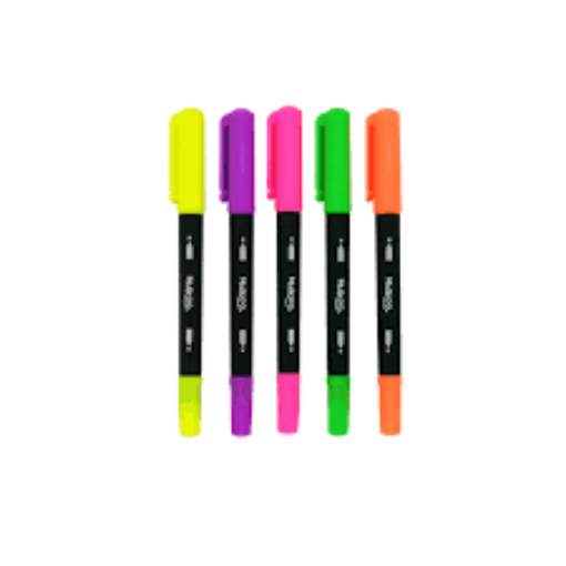 Picture of Muikoo Double Sided Highlighter Pen Set 5 Different Colors