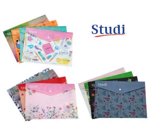 Picture of Studi A4 Patterned Envelope File with Clip