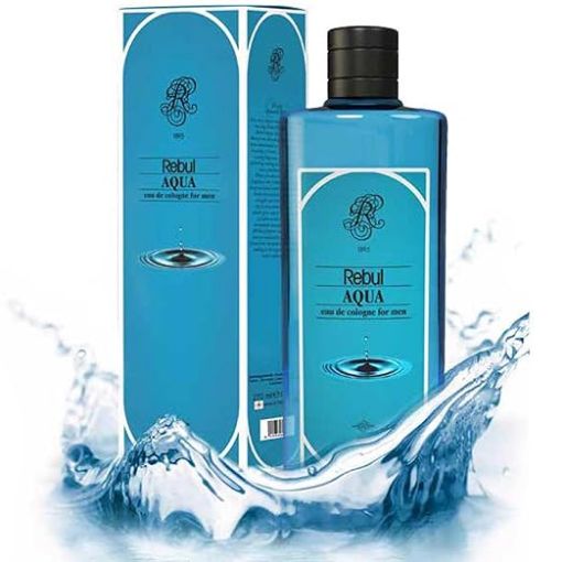 Picture of Rebul Aqua Eau de Cologne Water for Men Glass Bottle 250 ml