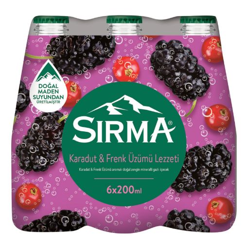 Picture of Sirma B+ Black Mulberry Blackcurrant Mineral Water 6X200 ml