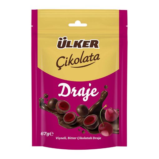 Picture of Ulker Dragee Chocolate Cherry Bitter 67 G