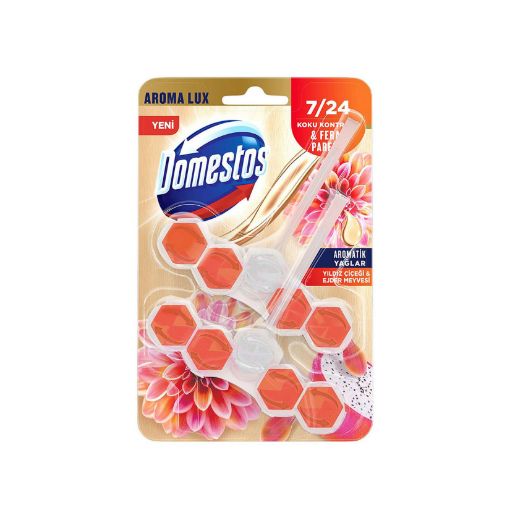 Picture of Domestos Toilet Block Aroma Lux Star Flower & Dragon Fruit 100 G