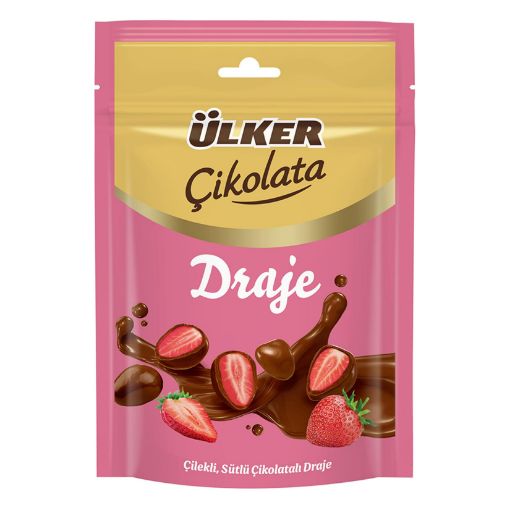 Picture of Ulker Chocolate Dragee Freeze Dry Strawberry Milk 80 G