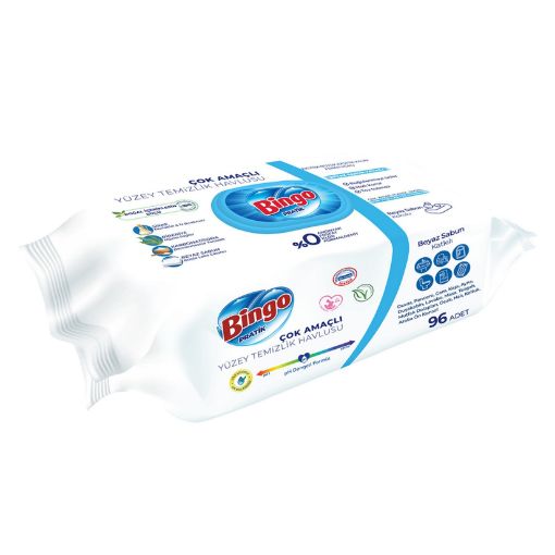 Picture of Bingo Surface Cleaning Medium Towel White Soap 96 Pieces