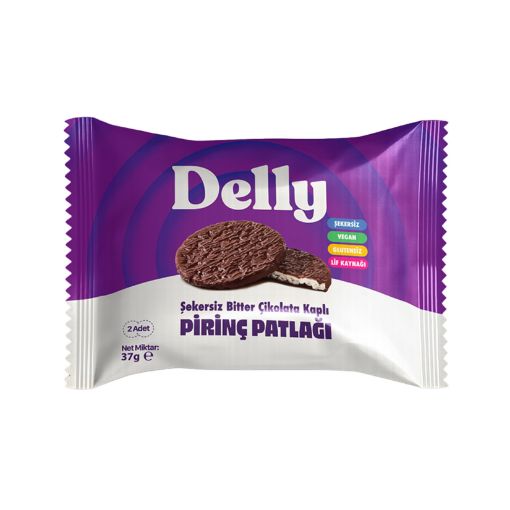 Picture of Delly Sugar-Free Dark Chocolate Covered Rice Crisps 37 G