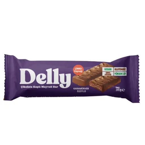 Picture of Delly Chocolate Covered Fruit Bar with Black Murmur Extract Gluten Free 35g