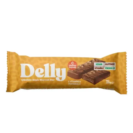 Picture of Delly Chocolate Covered Fruit Bar with Vitamin C and Orange Gluten Free 35g