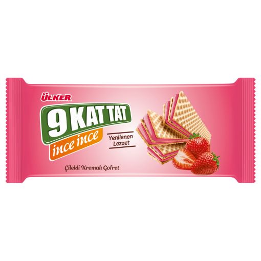 Picture of Ulker 9Kat Tat Taste Thin Strawberry Wafer 114g