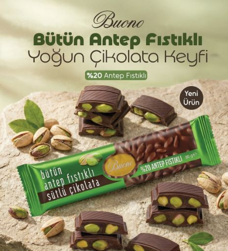 Picture of Buono Whole Pistachio Milk Chocolate 80g