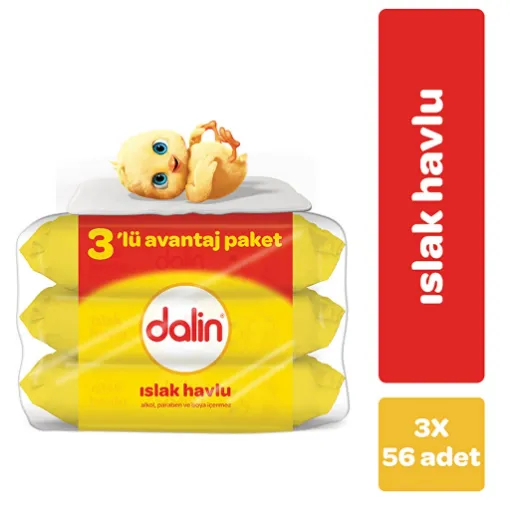 Picture of Dalin Classic Baby Wet Wipes 3 x 56 Pieces