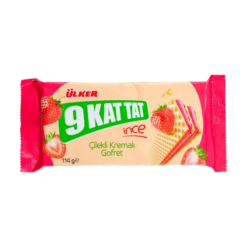 Picture of Ulker 9Kat Tat Taste Thin Strawberry Wafer 114g