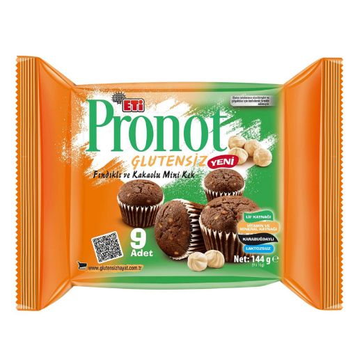Picture of Eti Pronot Gluten-Free Hazelnut and Cocoa Mini Cakes, 9 Pieces, 144g