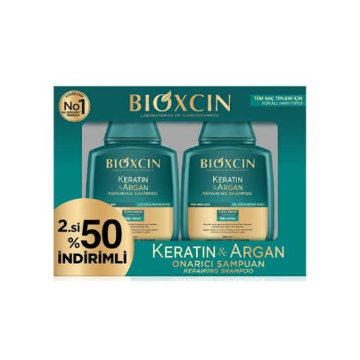 Picture of Bioxcin Keratin and Argan Repairing Shampoo 300 ml x 2