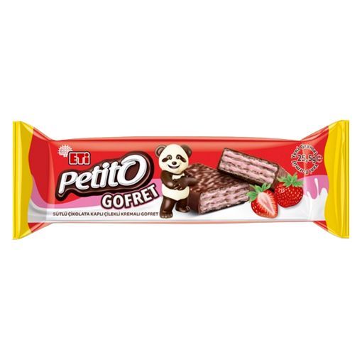 Picture of Eti Petito Milk Chocolate Coated Strawberry Cream Wafer 25.5 g