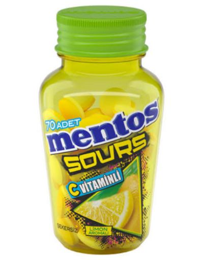 Picture of Mentos Sours Vitamin C Lemon Flavored Sugar Free 49 G 