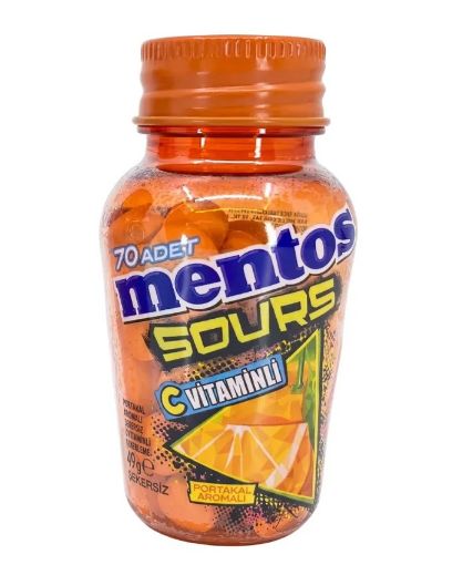 Picture of Mentos Sugar Free Sours Vitamin C Orange Flavored 49 g