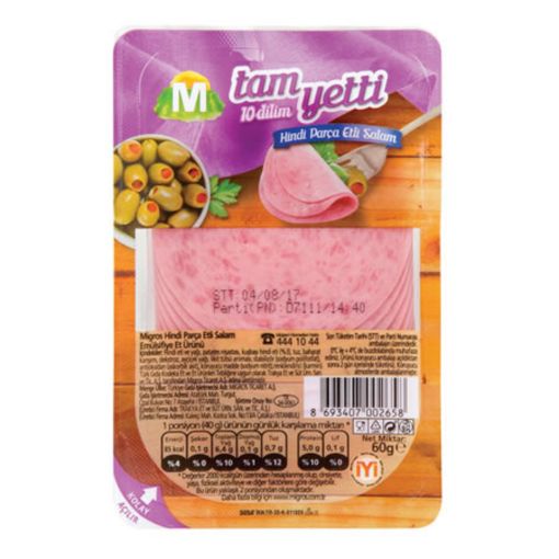 Picture of Migros Just Enough 5 slices Turkey Chicken Meat Salami 60 G