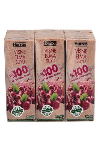 Picture of  Harras Cherry Apple Juice 100% Fruit Juice 200 ml x 6